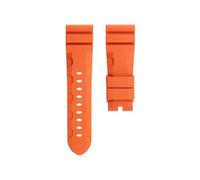KAXSFE Import Soft FKM Fluoro Rubber Watchband Compatible With Panerai Strap Compatible With SUBMERSIBLE PAM111/441 24mm 26mm Bracelet Universal Belt(Orange,24-22MM_NO BUCKLE)