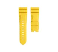 KAXSFE Import Soft FKM Fluoro Rubber Watchband Compatible With Panerai Strap Compatible With SUBMERSIBLE PAM111/441 24mm 26mm Bracelet Universal Belt(Yellow,26-22MM_BLK SQUARE BUCKLE)