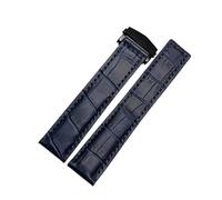 KAXSFE Leather Watch Strap Compatible With TAG Heuer AQUARACER CARRERA Monaco F1 Wristband Accessories Band 20mm 22mm 24mm Bracelet(Blue-black,20mm)