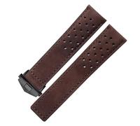 KAXSFE Leather Watchband Compatible With TAG Heuer Men's Watch Strap With Folding Buckle 20mm 22mm 24mm Gray Black Brown Cow Leathr(Brown black,24mm)