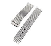 KAXSFE Milanese Mesh Stainless Steel Strap Compatible With Omega Compatible With Seamaster 007 Watch Band 20 22mm Universal Wristband Metal Folding Buckle Bracelet(Silver,20mm)