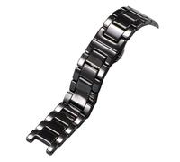 KAXSFE Notched Ceramic Strap Compatible With FolliFollie Omega MK GC Pasha Black White Pearl Bracelet With Butterfly Clasp 20 * 11mm 18 * 10mm(Black,20x11mm)