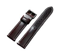 KAXSFE Quick Release Retro Oil Wax Cowhide Watchband Soft Calfskin Strap For Seiko Compatible With Rolex Compatible With Omega Wristband(Wine Red,22mm)