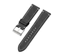 KAXSFE Quick Release Soft Leather Strap Head Layer Cowhide Watchband Compatible With Omega Business Men's Bracelet Belt(Black,20mm)