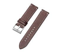 KAXSFE Quick Release Soft Leather Strap Head Layer Cowhide Watchband Compatible With Omega Business Men's Bracelet Belt(Black-Brown,19mm)