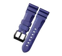 KAXSFE Replace Silicone Watchband Compatible With Panerai Huawei Watch Strap 24mm Rubber Wristband Sport Waterproof Wrist Belt Bracelet(Blue-black)