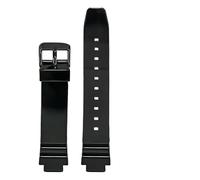 KAXSFE Resin Rubber Strap Compatible With Casio LRW-250H 200 LX-500H Women Glossy White Pink Convex Watch Band Waterproof Silicone Bracelet 12mm(Black02)