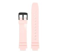 KAXSFE Resin Rubber Strap Compatible With Casio LRW-250H 200 LX-500H Women Glossy White Pink Convex Watch Band Waterproof Silicone Bracelet 12mm(Pink02)