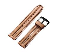KAXSFE Retro Oil Wax Leather Calfskin Strap 20mm 22mm 24mm Quick Release Bracelet Compatible With Seiko Men Watch Band Accessories(Light Brown,22mm)