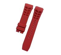 KAXSFE Soft Rubber Strap Compatible With Richard Mille RM53/055/011/050 Men's Waterproof And Sweat Proof Silicone Bracelet 25mm Watch Accessories(Red,25mm silver buckle)