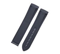 KAXSFE Soft Rubber Watch Band Compatible With Omega Strap Seamaster 300 Planet Ocean 600 Curved End Watchband Black Orange 20mm 22mm Moonwatch Belt(Black black line,20mm,Gold round)