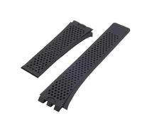 KAXSFE Soft Silicone Watch Band Compatible With TAG HEUER Carrera Series Strap Men's Concave Convex Interface Watchband Rubber Bracelet 22mm(Black-no buckle)