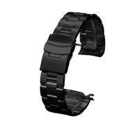KAXSFE Solid Stainless Steel Watch Band 18mm 19mm 20mm 21mm 22mm Curved Metal Strap Compatible With Seiko For Oyster Luxury Wrist Belt Accessories(Black,20mm)