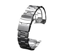 KAXSFE Solid Stainless Steel Watch Band 18mm 19mm 20mm 21mm 22mm Curved Metal Strap Compatible With Seiko For Oyster Luxury Wrist Belt Accessories(Silver,19mm)