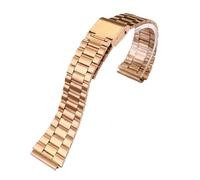 KAXSFE Stainless Steel Watch Band Compatible With Casio Bracelet A158 / A159 / A168 /A169 /B650 /AQ230/ 700 Small Gold Watch Series 18mm Wristband(Black Gray)