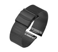 KAXSFE Stainless Steel Watchband Milanese Strap 18mm 20mm 22mm Quick Release 0.6mm Mesh Replacement Wristband For Men Women Bracelet(Black,22mm)