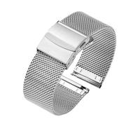 KAXSFE Stainless Steel Watchband Milanese Strap 18mm 20mm 22mm Quick Release 0.6mm Mesh Replacement Wristband For Men Women Bracelet(Silver,20mm)