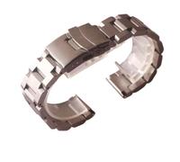 KAXSFE Stainless Steel Watchband Solid Link Strap Wrist Bracelet Black Silver Clasp Deployment Buckle Matte 18mm 20mm 22mm 24mm(22mm)