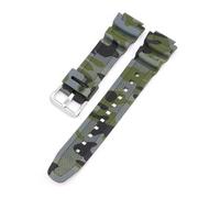 KAXSFE Strap Compatible With Casio G-Shock AQ-S810W AE-1000W AE-1200/1300 SGW-300 W-215 F-108 Camouflage Silicone Watch Band Accessories 18mm(Army Green silver)