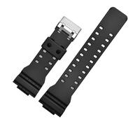 KAXSFE Strap Compatible With Casio G-Shock GA-100/110/120/150/200/300/400/700 GD-100/110/120 G-8900/GW-8900 GLS-100 Silicone Watch Band Accessories(Black silver matte)