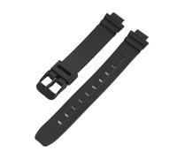 KAXSFE Strap Compatible With Casio LA-20WH Black Resin TPU Watch Band Women Sports Waterproof Silicone Stainless Steel Pin Buckle Bracelet 10mm(Black02)