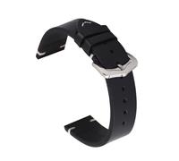 KAXSFE Strap Vintage 18mm 20mm 22mm 24mm Oil Wax Colored Classic Black Brown Universal Men's And Women's Watch Accessories(Black,20mm)