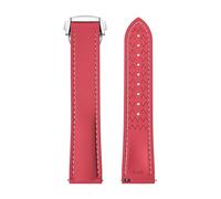 KAXSFE Universal FKM Watch Strap Fluororubber Folding Buckle Wristband Quick Release Bracelet Compatible With Omega Compatible With IWC Compatible With Tissot SEIKO 20/21/22mm(Red-S,21mm)
