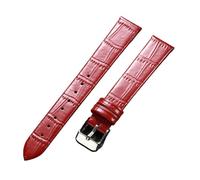 KAXSFE Universal Leather Watchband for Men Women Replacement Watch Strap Soft Silm Bracelets Ultra-Thin Belts(Red,10mm)