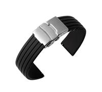 KAXSFE Watch Strap 18mm 20mm 22mm 24mm Sports Waterproof Folding Buckle Soft Silicone Accessories(Black,22mm)