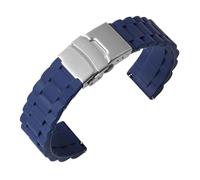 KAXSFE Watch Strap 18mm 20mm 22mm 24mm Sports Waterproof Folding Buckle Soft Silicone Accessories(Blue2,24mm)