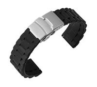 KAXSFE Watch Strap 18mm 20mm 22mm 24mm Sports Waterproof Folding Buckle Soft Silicone Accessories(Black2,24mm)