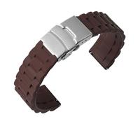 KAXSFE Watch Strap 18mm 20mm 22mm 24mm Sports Waterproof Folding Buckle Soft Silicone Accessories(Brown2,20mm)