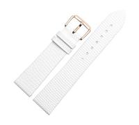 KAXSFE Watchband Compatible With Armani Ar11067 Watch Band Lizard Pattern Simple Fashion Lady Leather Watch Strap(White-rose gold,10mm)