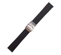 KAXSFE Watchbands 18mm 20mm 22mm 24mm Soft Silicone Clasp Strap Waterproof Sports Bracelet Accessories(Black,20mm)