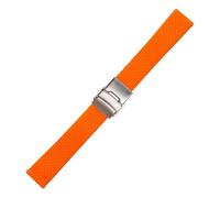 KAXSFE Watchbands 18mm 20mm 22mm 24mm Soft Silicone Clasp Strap Waterproof Sports Bracelet Accessories(Orange,24mm)