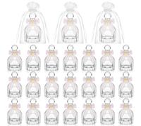 Kaxtde 24 Sets Baptism Holy Water Bottles Bulk, 50 ml Glass Holy Water Bottle with Organza Bags, Bows & Gold Cross, Empty Christian Bottle Gifts for First Holy Communion Easter Church Favours