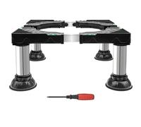 Kaxtde Washing Machine Stand, Adjustable Washer and Dryer Pedestal with 4 Strong Feet, 21-24 cm Universal Mini Fridge Base Width 40-60 cm for Washing Machine Refrigerator Laundry (Black)