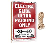 KAXW Wood Hanging Sign Plaque Electra Glide Ultra Parking Only Wooden Sign Dumb Funny Gifts House Decor Clearance(20X30CM)