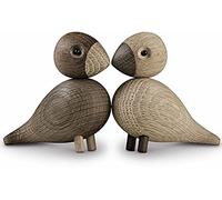 Kay Bojesen Lovely 1 Pair of Figurines 9 cm Song Birds Decoration Wooden, Brown