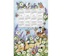 Kay Dee Designs 2026 Calendar Towel/Dishcloth (Playful Puppies)