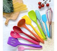 Kitchen Silicone Utensil Set,10Pcs Silicone Cooking Utensils Set,Food Grade Safety Silicone Utensils,480℉Heat Resistant Kitchen Tools,Seamless Easy to Clean, Non Stick Utensils（multicolor）