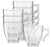 Kaya Plastic Coffee Mugs - 8 oz. | Clear | Square | 8 Pcs.