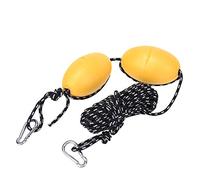 Kayak Boat Leash Rope with Buoy Floating Ball and Stainless Steel Hook, Kayak Accessory Tether for Fishing Drift Anchors System, Keeps Gear Afloat and Secure on Water (Double ball white and black