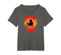 Kayak Canoe Men Ladies Paddle Boat Kayaker T-Shirt, Women's Plus, Asphalt Grey, 6X