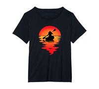 Kayak Canoe Men Ladies Paddle Boat Kayaker T-Shirt, Women's Plus, Black, 1X