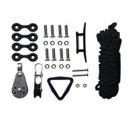 Kayak Canoe Rope Set - Nylon Rubber Stainless Steel 9m 30ft, Heavy Duty Canoe Trolley Kit | Rope Cleat Carabiner System Ring Pad Eyes Bolts Screws Rivets Boat Accessories Professionals Women Men