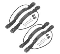 Kayak Carry Handle Non-skid with Elastic Rope and Screws 4 Sets | PVC PP Alloy Construction, Quick Installation, Comfortable Grip, Boat-side Mounting, Secures Paddles, Black Finish
