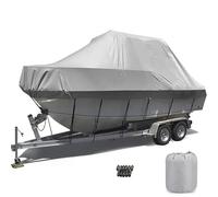 Kayak Cover 3m-5.5m Kayak Canoe Cover Waterproof Kayak Covers for Outside Storage Rain Protection UV Canoe Covers for Outdoor Storage Kayaks Paddle Covers with Zip(Gray,5 m/16ft)