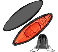 Kayak Cover 8 Size Kayak Protective Cover 3-6.5M Waterproof Outdoor Canoe Universal Storage Bag Inflatable Boat Cover(Black,5.5M)