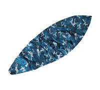 Kayak Cover Boat Canoe Cover Dust Waterproof Protection Cover Blue Camouflage Storage Cover Easy To Use(16.8-18.2ft Camo)